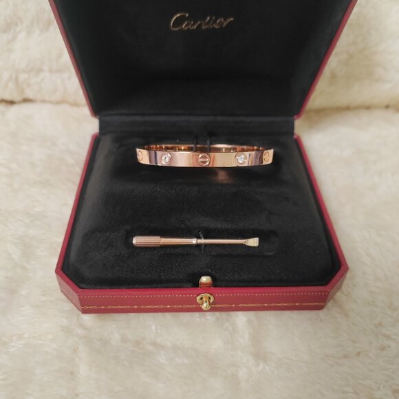 Cartier Wide Four-Diamond Classic Bracelet in Rose Gold - Picture 1 of 8
